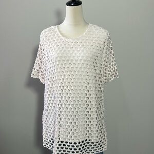 White Textured Women Top